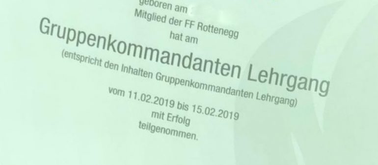 Gruppenkommandantenlehrgang erfolgreich abgelegt