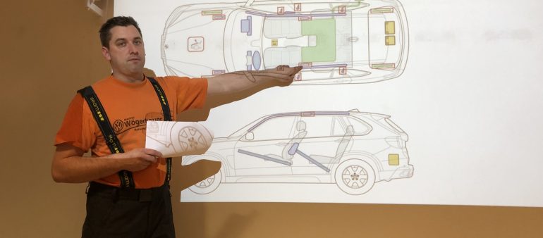 Übung mit hydraulischem Rettungsgerät