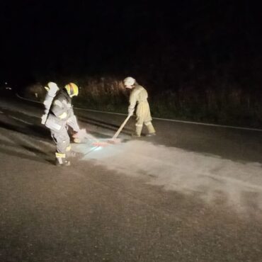 Ölspur-Einsatz auf der B127